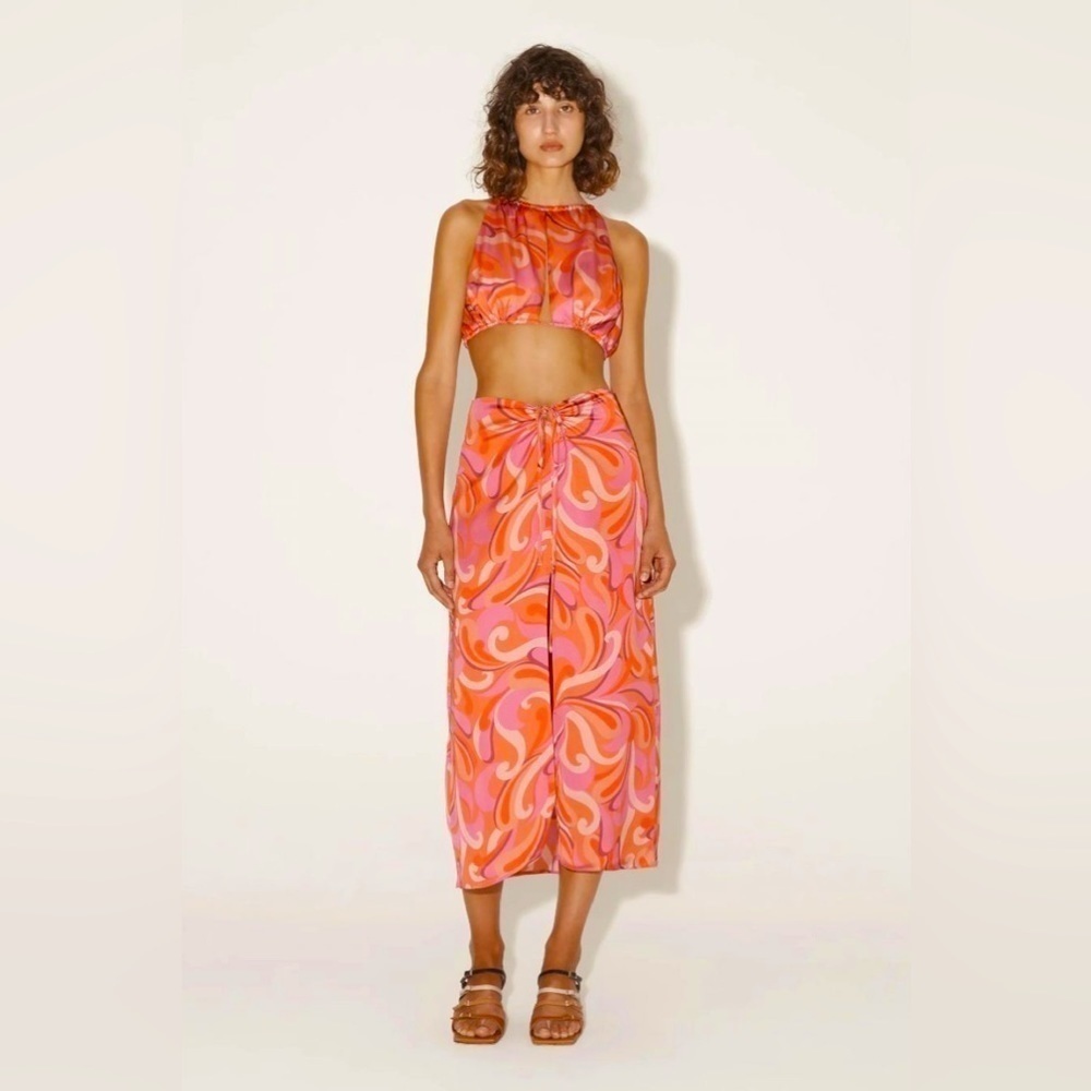NWT HANSEN & GRETEL Cisco Midi Skirt Wavy Baby XS